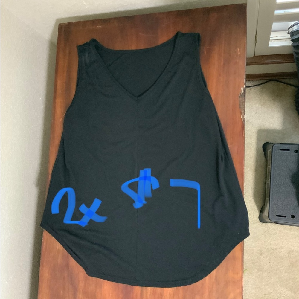 Black V-neck tee